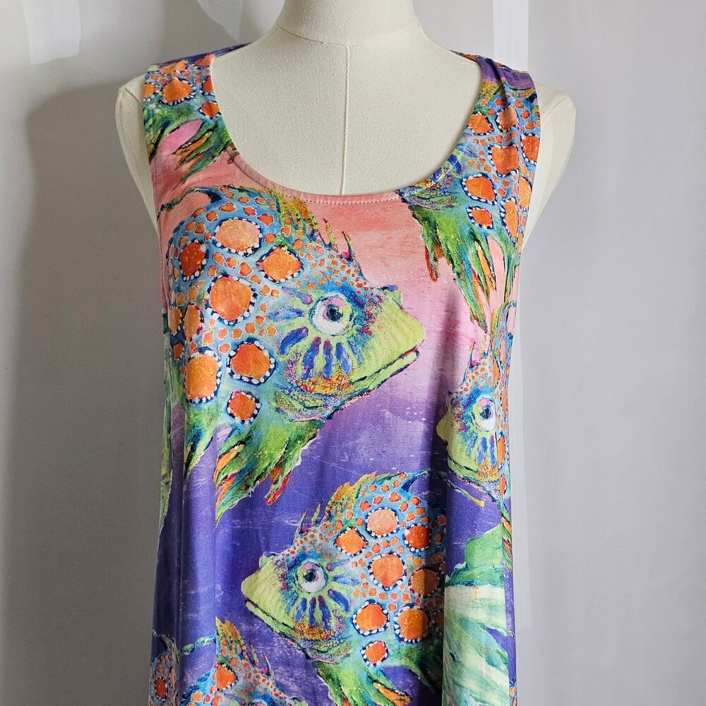 Leoma Lovegrove Large "Art To Wear" Sleeveless Summer Dress/Swimcover